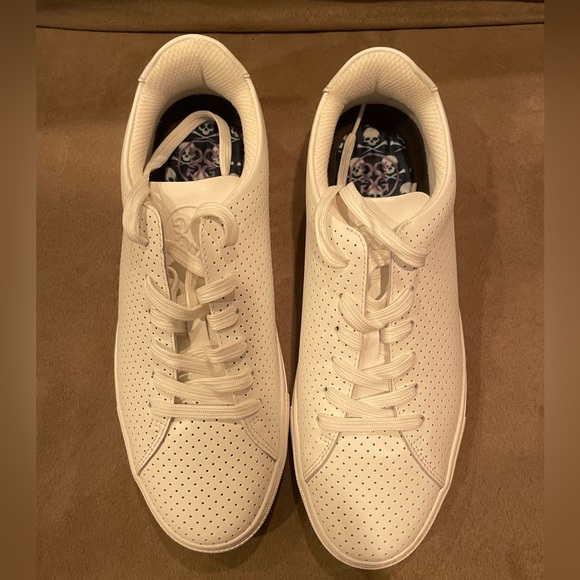 G/Fore Womens Perforated Turf Golf Shoe, color Snow, size 10.5  style G4LS20EF12 - Picture 5 of 6